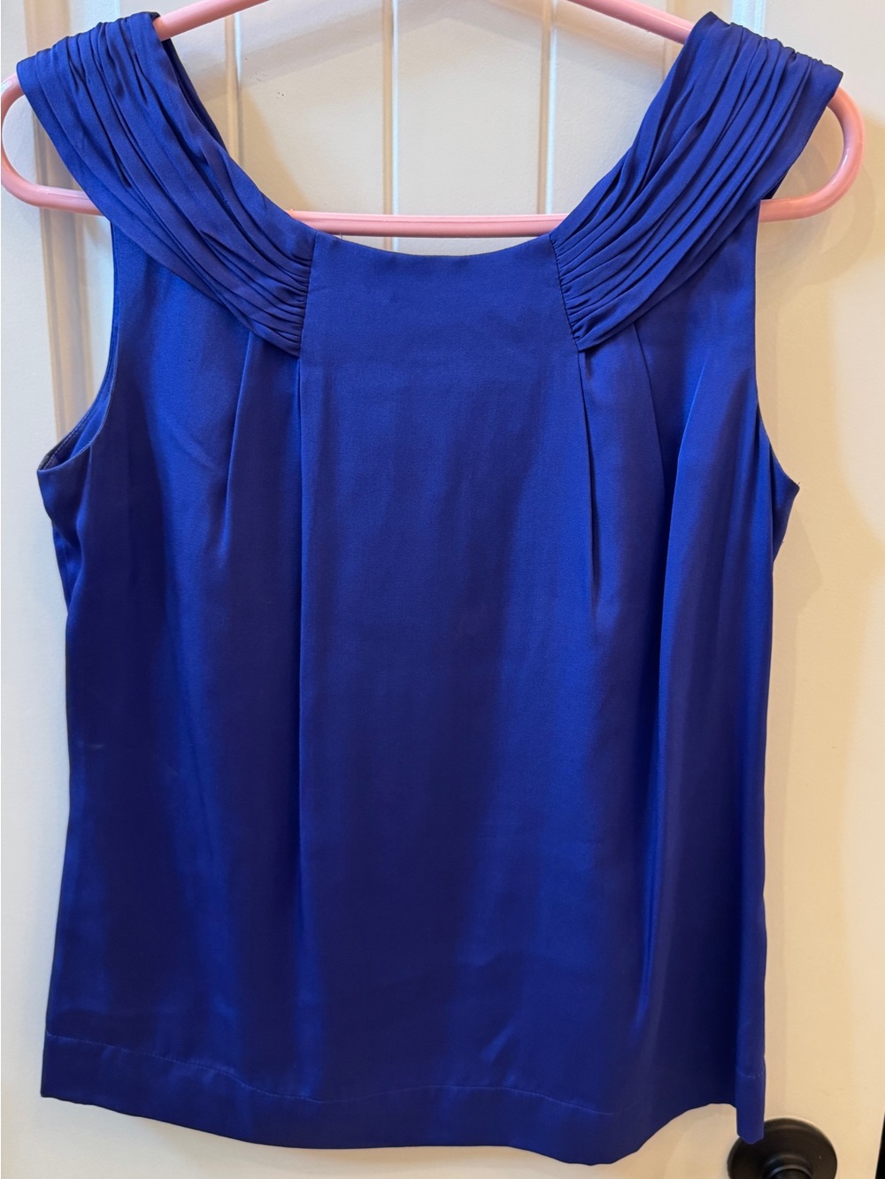 Antonio Melani Women's Pleated Shoulder Sleeveless Top - Royal Blue